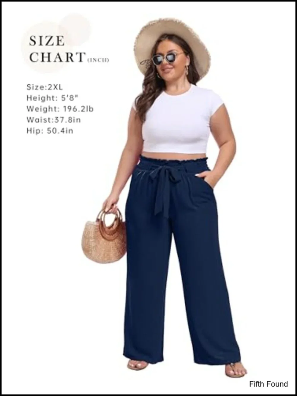 High Waist Palazzo Pants, Adjustable Knot Ankle Wide Leg Trousers with Pockets